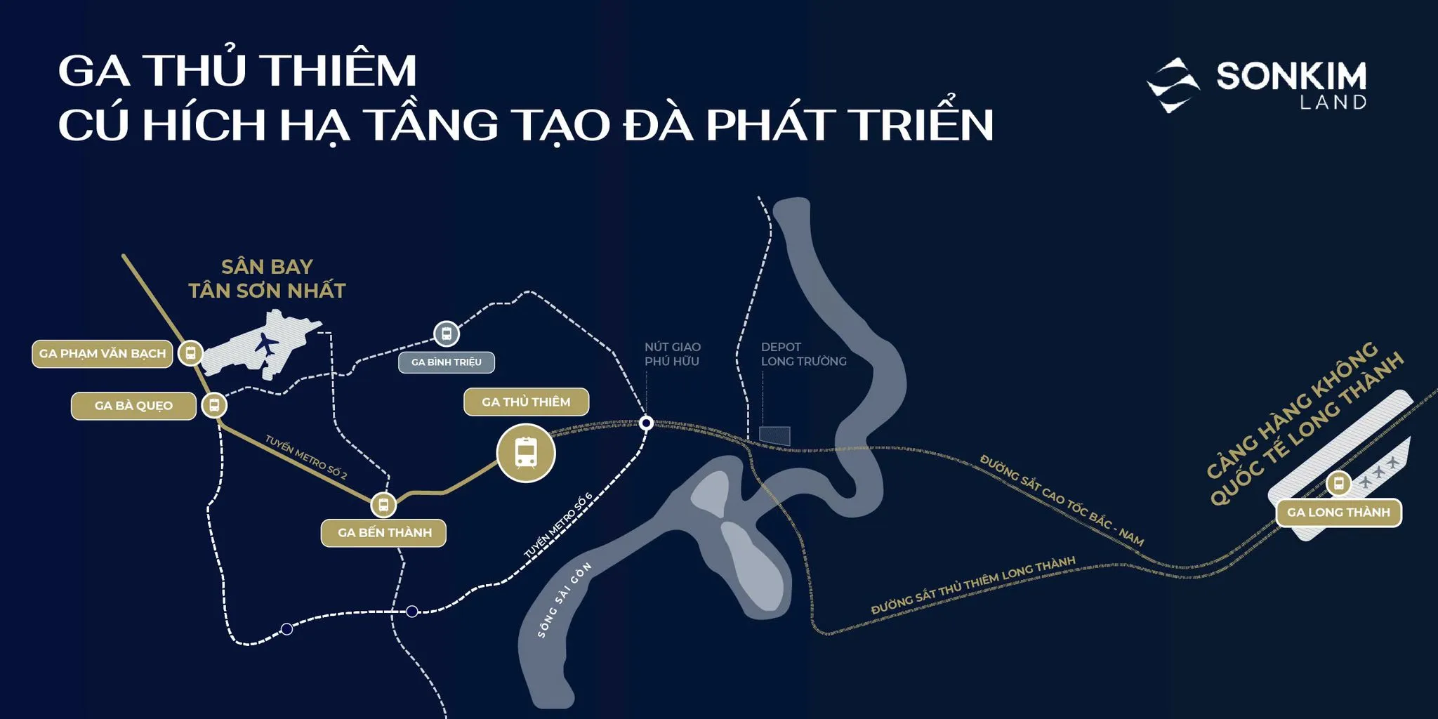 Map vị trí ga thủ thiêm và dự án the magneta